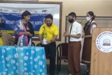 Students actively participating in an internal activity at AK Joshi State Board School, showcasing their creativity and talents in a vibrant and engaging environment.