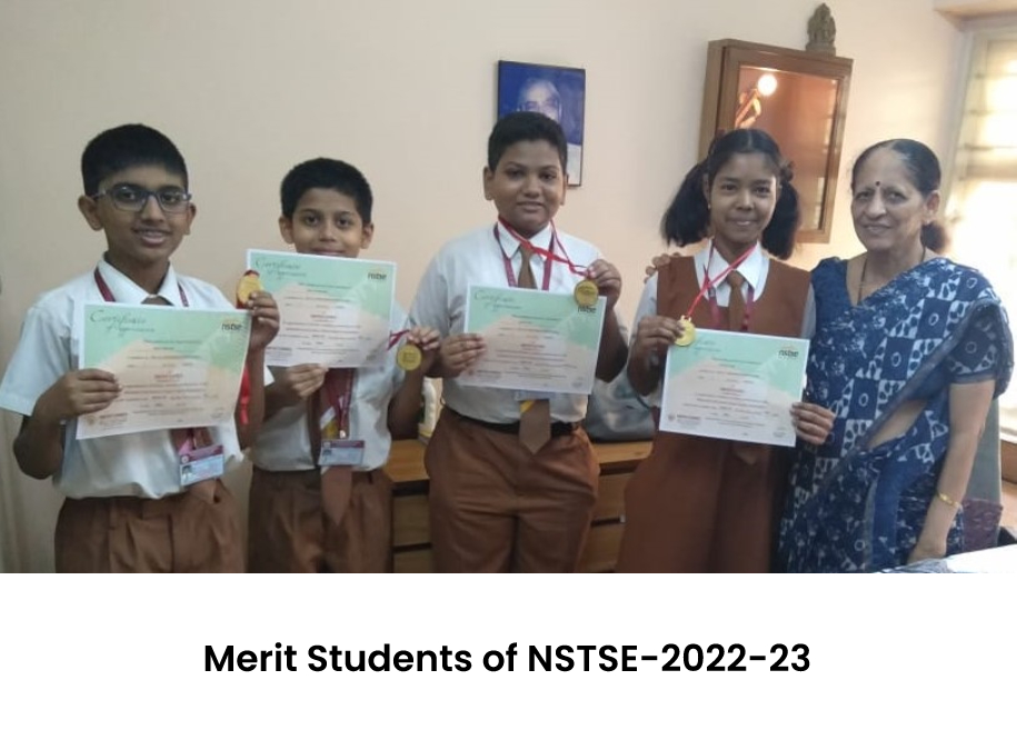 Students proudly displaying their awards and certificates for their outstanding achievements in various competitions and examinations at AK Joshi CBSE School in Thane, representing excellence and success.