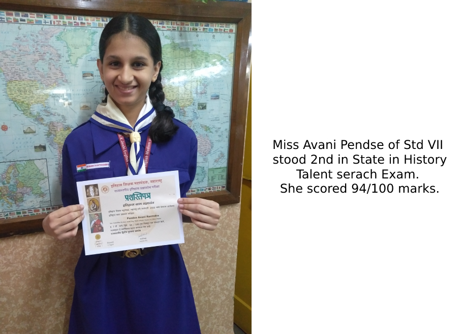 Students proudly displaying their awards and certificates for their outstanding achievements in various competitions and examinations at AK Joshi CBSE School in Thane, representing excellence and success.