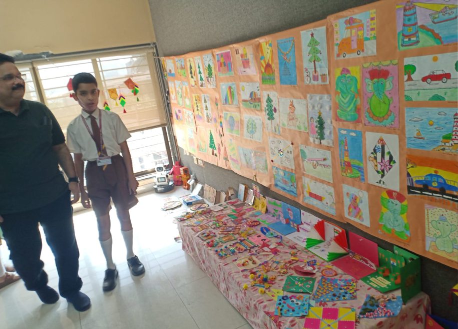 Students actively participating in an internal activity at AK Joshi State Board School, showcasing their creativity and talents in a vibrant and engaging environment.