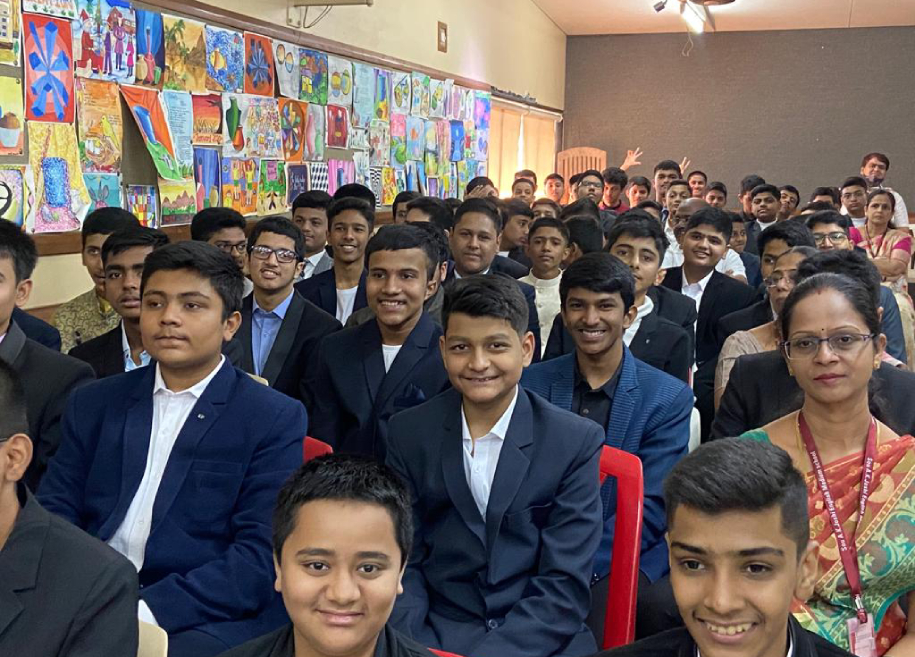 Students actively participating in an internal activity at AK Joshi State Board School, showcasing their creativity and talents in a vibrant and engaging environment.